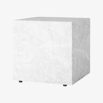 Made in Design Plinth Cubic End table - / Marble - 40 x 40 x H 40 cm by Menu White