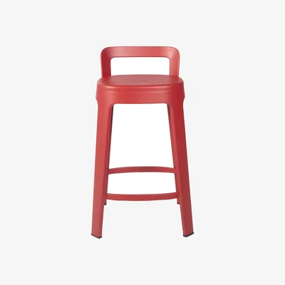 Made in Design Ombra Counter High stool metal red / With backrest - h 65 cm - RS BARCELONA