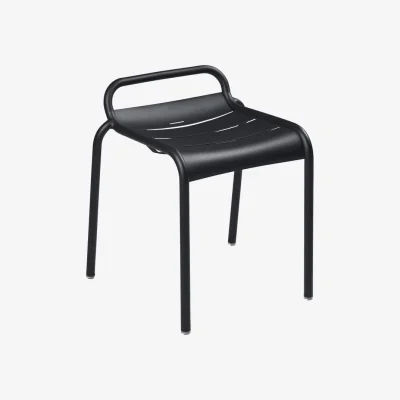 Made in Design Luxembourg Stackable stool metal black / Aluminium - Fermob