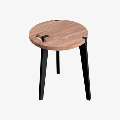 Made in Design Canne Stool by La Corbeille Black/Natural wood