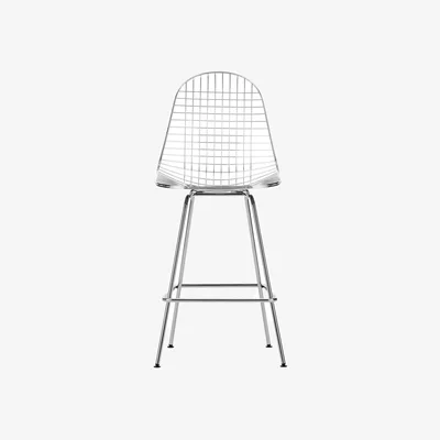 Made in Design Wire Stool Medium High stool metal silver / H 67 cm - Eames, 1951 - Vitra