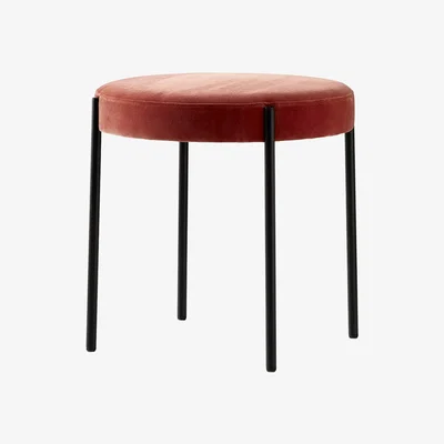 Made in Design Series 430 Stool - / Padded - Velvet by Verpan Pink/Orange