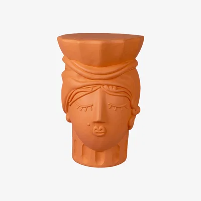 Made in Design Magna Graecia - Woman Stool ceramic orange / Terracotta - Seletti