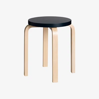 Made in Design E 60 Stackable stool wood black / Alvar Aalto, 1933 - 4 Base, legs - ARTEK