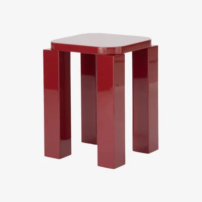Made in Design Atlas Stool wood red / Square - NEW WORKS