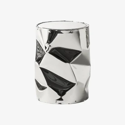 Made in Design Tab.u Stool metal silver / Side table - Ø 30 x H 43 cm - Opinion Ciatti
