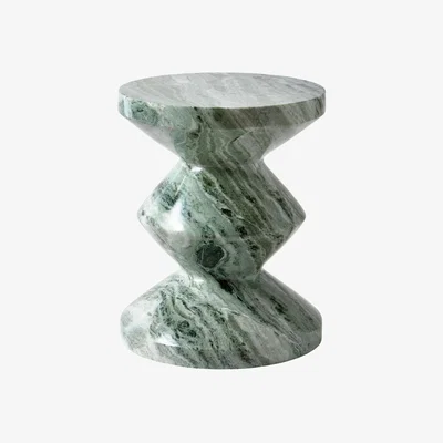 Made in Design Zig Zag Marble Stool stone green / Polised marble - Pols Potten
