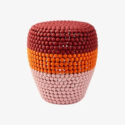 Made in Design Striped Dot Stool metal red - Pols Potten