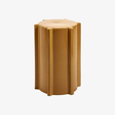 Made in Design Pawn Geometric End table ceramic yellow / Stool - Ø 31.3 x H 45 cm - Serax