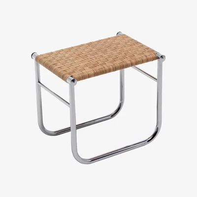 Made in Design Stool LC9 cane & fibres / Hand-woven Rattan - Charlotte Perriand, 1927 - CASSINA