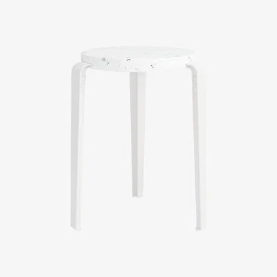 Made in Design Lou Stackable stool metal white / Recycled plastic Venezia - H 45 cm - TIPTOE
