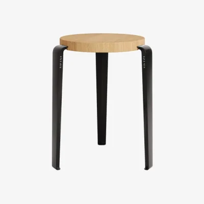 Made in Design Lou Stackable stool wood black / H 45 cm - Oak - TIPTOE