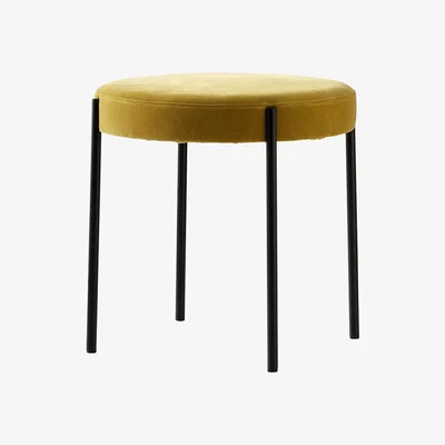 Made in Design Series 430 Stool - / Padded - Velvet by Verpan Yellow