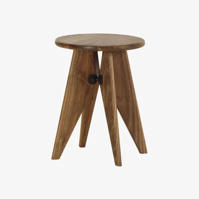 Made in Design Solvay Stool - / By Jean Prouvé, 1941 by Vitra Natural wood