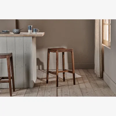 Nkuku Nkuku Anbu Acacia Counter Dining Stool | Chairs Dining Stools & Benches | Washed Walnut