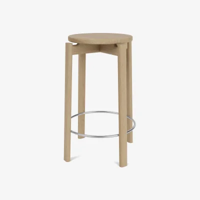 Nordic Nest Audo Copenhagen Passage bar stool Oak-stainless steel 65 cm