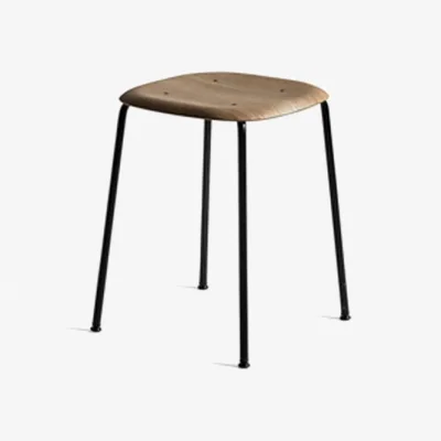 Nordic Nest HAY Soft Edge 70 stool Smoked oak-black steel frame