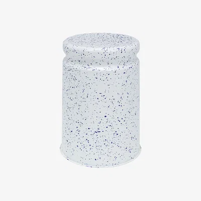 Nordic Nest Hem Last stool Ø32x44 cm White-blue splatter