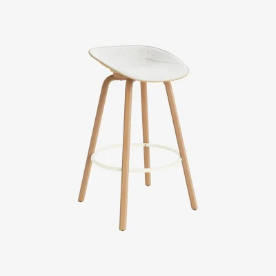Nordic Nest Normann Copenhagen Mat Barstool 75 cm front upholstery Hallingdal 110-hemp-beech-cream steel