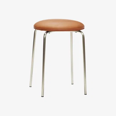 Nordic Nest Hübsch Hübsch stool H48 cm Metal-nickel-brown