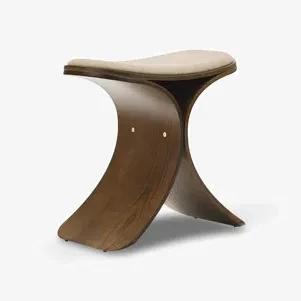 Nordic Nest Gejst Luno stool 48x28x72 cm Dark oak–dark beige textile