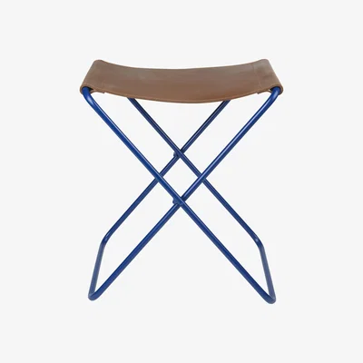 Nordic Nest Broste Copenhagen Nola stool leather Intense blue