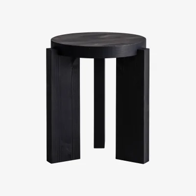 Nordic Nest Vaarnii 001 Stool stool Black-stained pine Ø40x44 cm