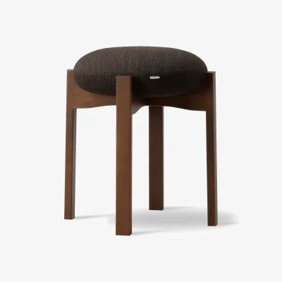 Nordic Nest Fredericia Furniture Pioneer low stool Odino RC41 dark brown-dark lacquered beech