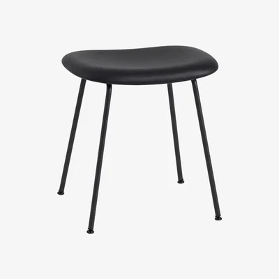Nordic Nest Muuto Fiber stool Leather black black steel stand