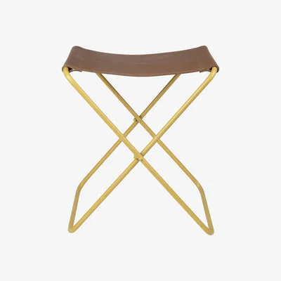 Nordic Nest Broste Copenhagen Nola stool leather Harvest gold