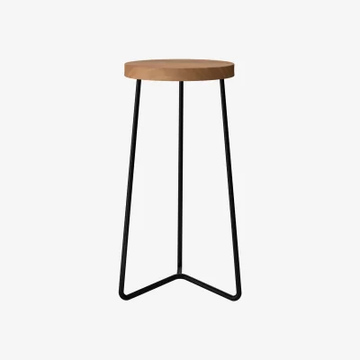 Nordic Nest Grythyttan Stålmöbler V-1 stool Teak-black steel frame 63 cm