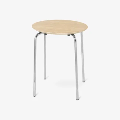 Nordic Nest ferm LIVING Herman stool Oak white oiled chrome stand