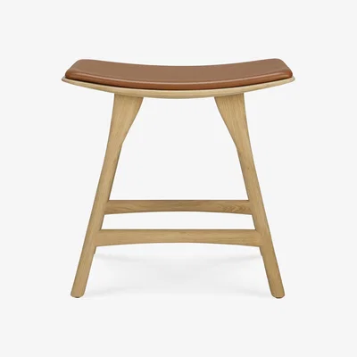 Nordic Nest Ethnicraft Osso stool 48x50 cm Lacquered oak