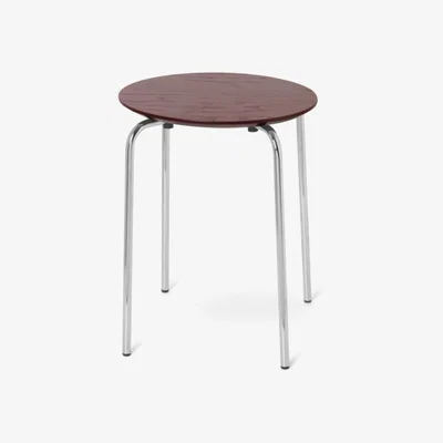 Nordic Nest ferm LIVING Herman stool Red brown chrome stand