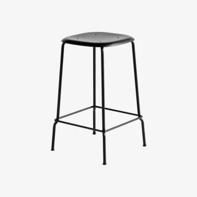 Nordic Nest HAY Soft Edge 85 Low bar stool Black-black steel frame