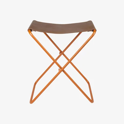 Nordic Nest Broste Copenhagen Nola stool leather Pumkin orange