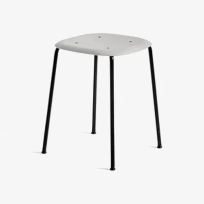 Nordic Nest HAY Soft Edge 70 stool Soft grey black steel frame