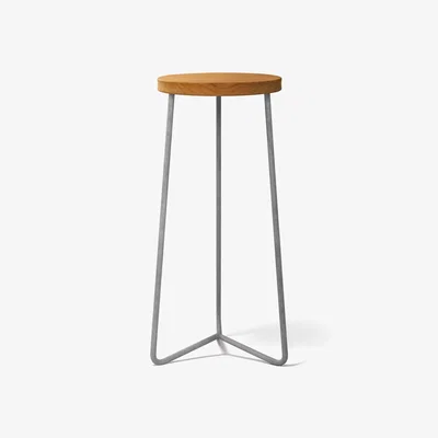 Nordic Nest Grythyttan Stålmöbler V-1 stool Teak-63-hot-dip galvanized steel stand