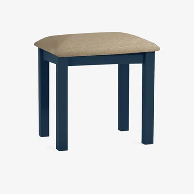 Oak&More Somerset Oak and Blue Dressing Table Stool
