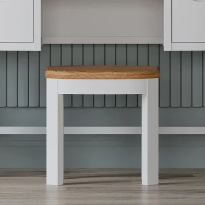 Oak&More Bradwell Oak and Signal White Painted Dressing Stool