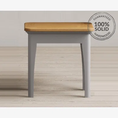 Oak&More Bridstow Oak and Light Grey Painted Dressing table Stool