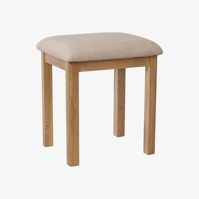 Oak&More Noah Rustic Oak Dressing Table Stool