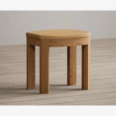 Oak&More Somerton Curved Solid Oak Dressing Stool