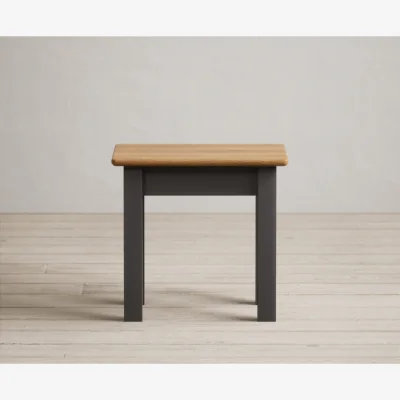 Oak&More Charwood Oak and Charcoal Painted Dressing Table Stool