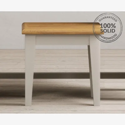 Oak&More Weymouth Oak and Soft White Painted Dressing Stool