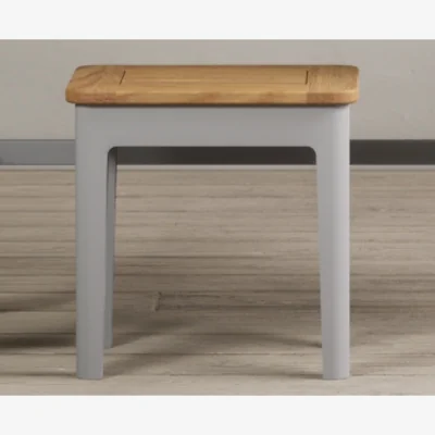 Oak&More Loxton Oak and Light Grey Painted Dressing Table Stool