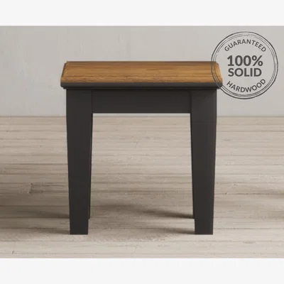 Oak&More Lawson Oak and Charcoal Grey Painted Dressing Table Stool