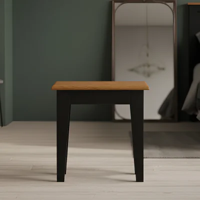 Oak&More Charlton Oak and Black Painted Dressing Table Stool