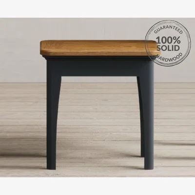Oak&More Bridstow Oak and Blue Painted Dressing Stool