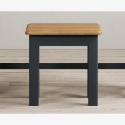 Oak&More Delphine Oak and Blue Painted Dressing Stool